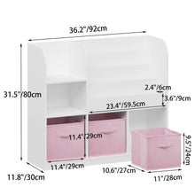 Load image into Gallery viewer, Bookcase And Bookshelf With 3 Collapsible Drawers, Multifunctional Display Stand