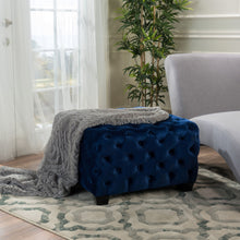 Load image into Gallery viewer, Modern Glam Ottoman With Velvet Upholstery And Button Tufted Design