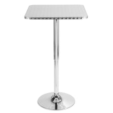 Load image into Gallery viewer, Bistro - Contemporary Adjustable Square Bar Table - Silver