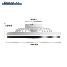 Load image into Gallery viewer, RGB Dimmable LED Enclosed Ceiling Fan With Light Flush Mount Bladeless, 6 Speed, Remote Control - White