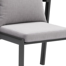 Load image into Gallery viewer, Slipcovered Aluminum Partially Open Back Dining Side Chairs (Set of 2) - Gray / Black