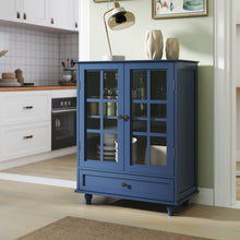 Load image into Gallery viewer, Minimalist Buffet Cabinet With Double Glass Doors And Drawer