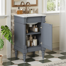 Load image into Gallery viewer, Bathroom Vanity With Sink, Storage Cabinet With Door, Drop In Sink, Compact Freestanding Design