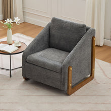 Load image into Gallery viewer, Modern Upholstered Armchair With Wooden Side Frame
