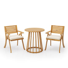 Load image into Gallery viewer, Outdoor 3 Pieces Dining Set With Cushions - Teak - Teak