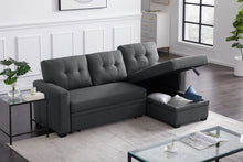 Load image into Gallery viewer, Upholstered Cushions Pull Out Sectional Sofa With Chaise