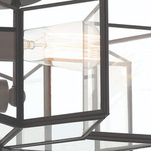Load image into Gallery viewer, Unique Statement Two Light Metal Dimmable Flush Chandelier With Shades - Black