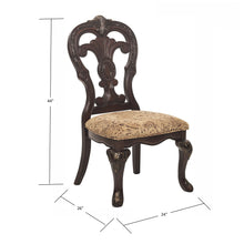 Load image into Gallery viewer, Elegant Style Beautiful Side Chairs 2 Piece Set Cherry With Tipping Fabric Upholstered Traditional Dining Furniture - Cherry