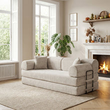 Load image into Gallery viewer, Modern 2 Tone Fabric Convertible Sleeper Sofa Bed