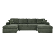 Load image into Gallery viewer, 3 Piece Corduroy Double Chaise Sectional Sofa