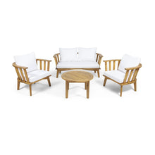 Load image into Gallery viewer, Patio Furniture Set, Outdoor Acacia Wood Patio Club Chair With Table