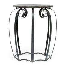 Load image into Gallery viewer, Modern Industrial End Table With Mango Wood Top And Iron Frame - Gray