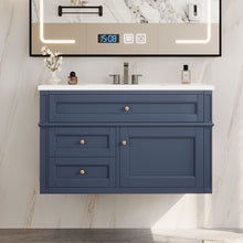 Load image into Gallery viewer, Modern Wall Mounted Floating Cabinet With Double Drawer And Sink