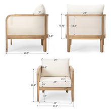 Load image into Gallery viewer, Outdoor Acacia Wood Patio Club Chair, Textilene Patio Furniture, Waterproof Thick Cushion Deep Seating For Porch, Garden, Backyard, Balcony, Weight Capacity 400Lbs, Light Teak - Beige
