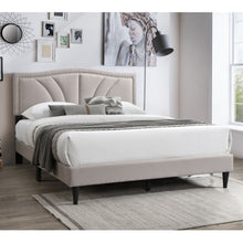 Load image into Gallery viewer, Bed With Nailhead Trim Accents, Upholstered Platform Frame