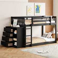 Load image into Gallery viewer, Bunk Bed With 4 Drawers And 3 Shelves