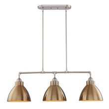 Load image into Gallery viewer, Kitchen Island Three Light Metal Dimmable Chandelier With Shades - Gold / Silver