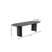 Load image into Gallery viewer, 79" Solid Wood Double Pedestal Base Oval Dining Table - Black