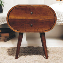 Load image into Gallery viewer, Large Chestnut Circular Bedside