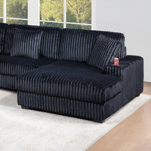 Load image into Gallery viewer, 1 Piece Right Arm Facing Chaise With Cup Holder Only Modular Piece Texture Upholstered Living Room Furniture - Black