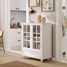 Load image into Gallery viewer, Minimalist Buffet Cabinet With Double Glass Doors And Drawer