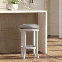 Load image into Gallery viewer, Backless Swivel Stool With Upholstered Seat