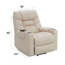 Load image into Gallery viewer, Nairi - Leather Aire Power Motion Recliner With Lift Heating Massage Function - Ivory