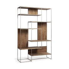 Load image into Gallery viewer, Six Tier Bookcase - Brown / Silver