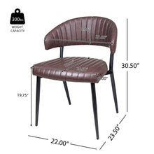 Load image into Gallery viewer, Modern Curved Back Upholstered Dining Chair Set With Metal Legs (Set of 2) - Brown / Black