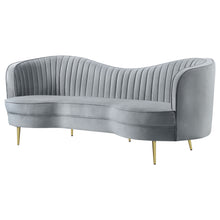 Load image into Gallery viewer, Reigha - Upholstered Sofa Lounge Furniture With Channel Tufted Backrest - Gray