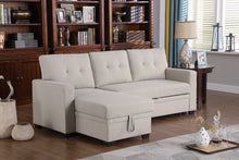 Load image into Gallery viewer, Upholstered Pull Out Sectional Sofa With Chaise