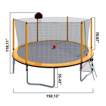 Load image into Gallery viewer, 16Ft Trampoline With Basketball Hoop Pump And Ladder (Inner Safety Enclosure) With Soccer Goal