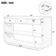 Load image into Gallery viewer, Console Table With 3 Soft Close Drawers & 2 Open Shelves