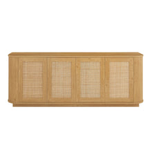 Load image into Gallery viewer, Contemporary Wave Shaped TV Stand With Rattan Doors