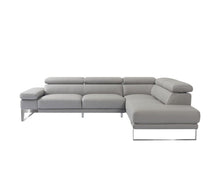Load image into Gallery viewer, Top Grain Leather L Shaped Two Piece Sofa Chaise Sectional - Light Gray