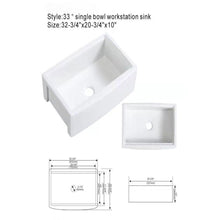 Load image into Gallery viewer, Classic Ceramic Farmhouse Sink Workstation Single Bowl With Durable Finish
