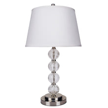 Load image into Gallery viewer, 29" Metal Table Lamp With White Classic Empire Shade - Silver