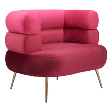 Load image into Gallery viewer, 41" Velvet And Upholstered Arm Chair - Red / Gold