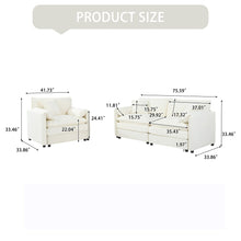 Load image into Gallery viewer, Modern Upholstered Chenille Loveseat And Armchair Set With Pillows
