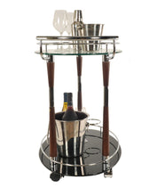 Load image into Gallery viewer, 18.75" X 29.75" X 27.375" Chrome Serving Trolley - Pearl Silver