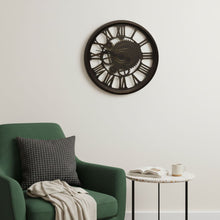Load image into Gallery viewer, Heavy Duty Plastic Silent Skeleton Exposed Gear Round Wall Clock - Antiqued Gold / Brown