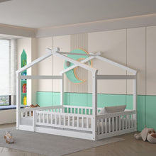 Load image into Gallery viewer, Bed House Bed Frame With Fence