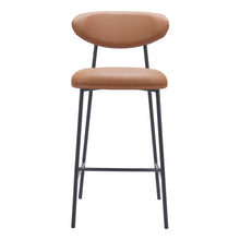 Load image into Gallery viewer, 29" Faux Leather And Steel Low Back Bar Height Bar Chairs (Set of 2) - Brown / Black