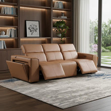 Load image into Gallery viewer, Top Grain Leather Reclining Metal USB Sofa (720387) - Chestnut