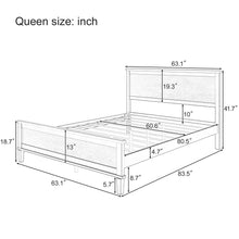 Load image into Gallery viewer, Mid-Century Platform Bed With Headboard And Slat Support, No Box Spring Needed
