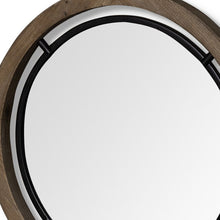 Load image into Gallery viewer, 19" Round Framed Accent Mirror - Black / Brown