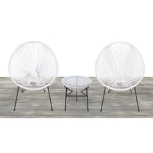 Load image into Gallery viewer, Outdoor Conversation Set With Ergonomic Lounge Chairs And Tempered Glass Table