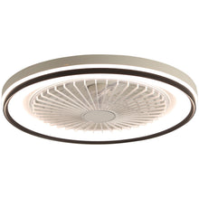 Load image into Gallery viewer, RGB Dimmable LED Enclosed Ceiling Fan With Light Flush Mount Bladeless, 6 Speed, Remote Control - White