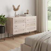 Load image into Gallery viewer, Solid Wood Six Drawer Double Dresser - Brushed Ivory