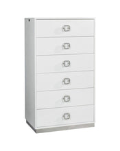 Load image into Gallery viewer, Solid Wood Stainless Steel Six Drawer Chest - White